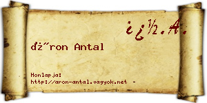 Áron Antal névjegykártya